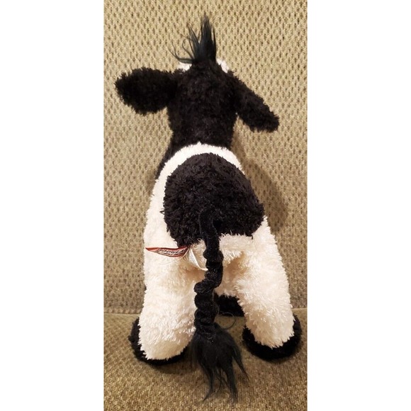 8 Inch Douglas Cuddle Toy Black White Cow Kinky Tail Stuffed Animal Plush - Picture 3 of 12